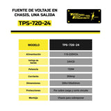 TPS-720-24 — FUENTE DE VOLTAJE 24V/30A/720W 110-220VCA, 215 X 115 X 50mm