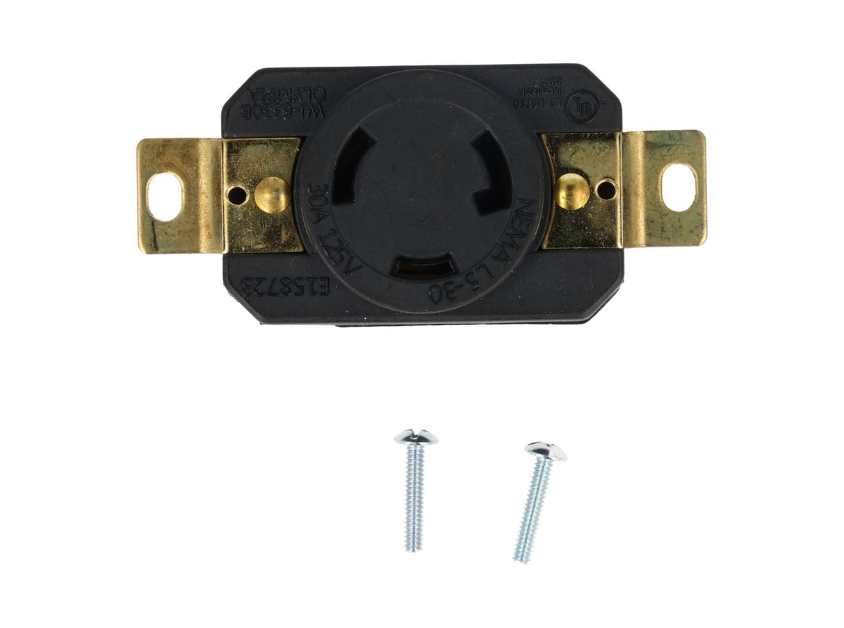 WJ-6330B | CONTACTO INDUSTRIAL CON SEGURO 30A/125VCA2 POLOS (1 PHASE) + TIERRA, MONTAJE A PANEL