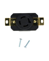 WJ-6420B — CONTACTO INDUSTRIAL CON SEGURO 20A/125VCA-250VCA, 3 POLOS (3 PHASES) + TIERRA, MONTAJE A PANEL