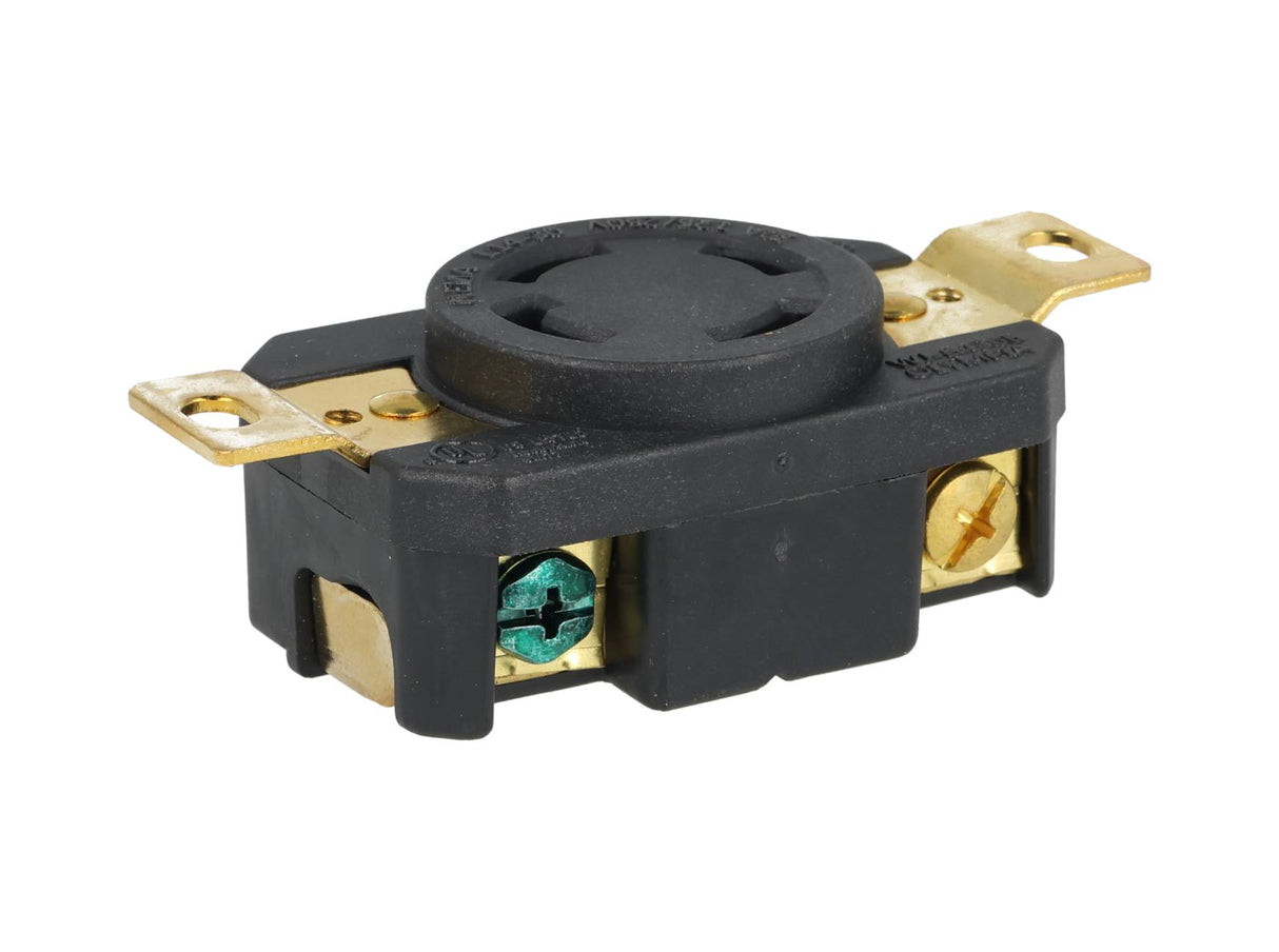 WJ-6430B — CONTACTO INDUSTRIAL CON SEGURO 30A/125VCA-250VCA, 3 POLOS (3 PHASES) ,  + TIERRA, MONTAJE A PANEL