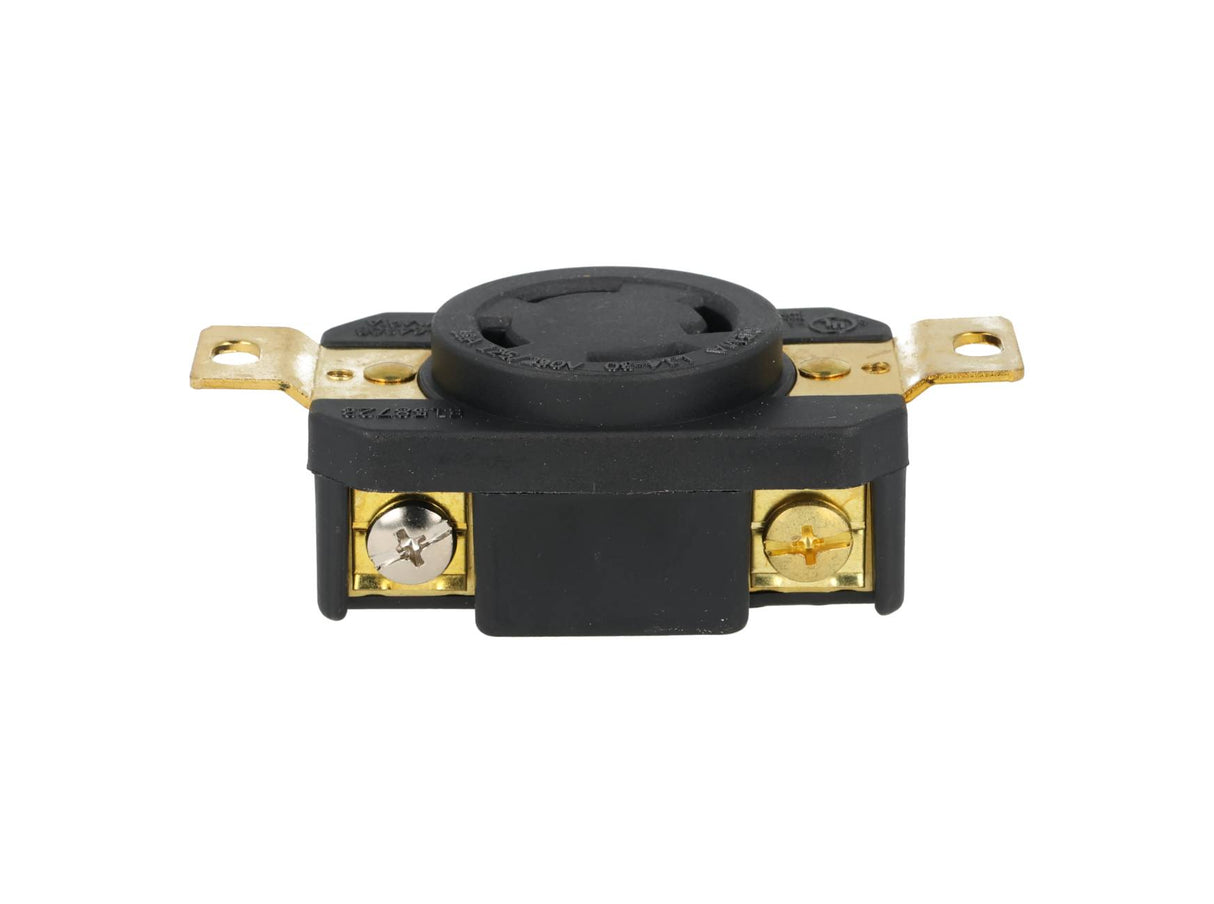 WJ-6430B — CONTACTO INDUSTRIAL CON SEGURO 30A/125VCA-250VCA, 3 POLOS (3 PHASES) ,  + TIERRA, MONTAJE A PANEL