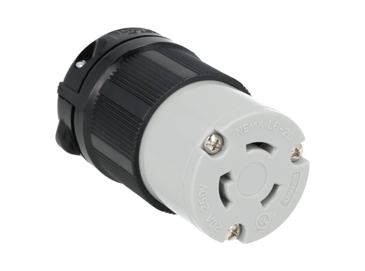 WJ-9321B — CONTACTO INDUSTRIAL CON SEGURO 20A/250VCA2 POLOS (1 FASE) + TIERRA, TOMA AEREA