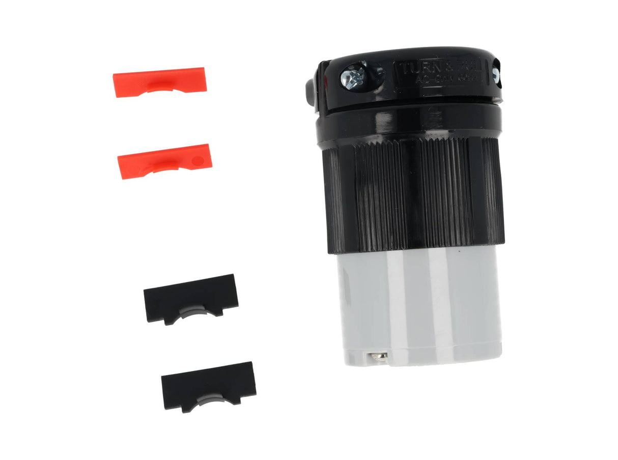 WJ-9321B — CONTACTO INDUSTRIAL CON SEGURO 20A/250VCA2 POLOS (1 FASE) + TIERRA, TOMA AEREA