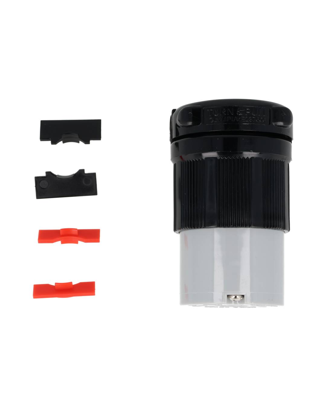 WJ-9330B — CONTACTO INDUSTRIAL CON SEGURO 30A/125VCA2 POLOS (1 FASE) + TIERRA, TOMA AEREA