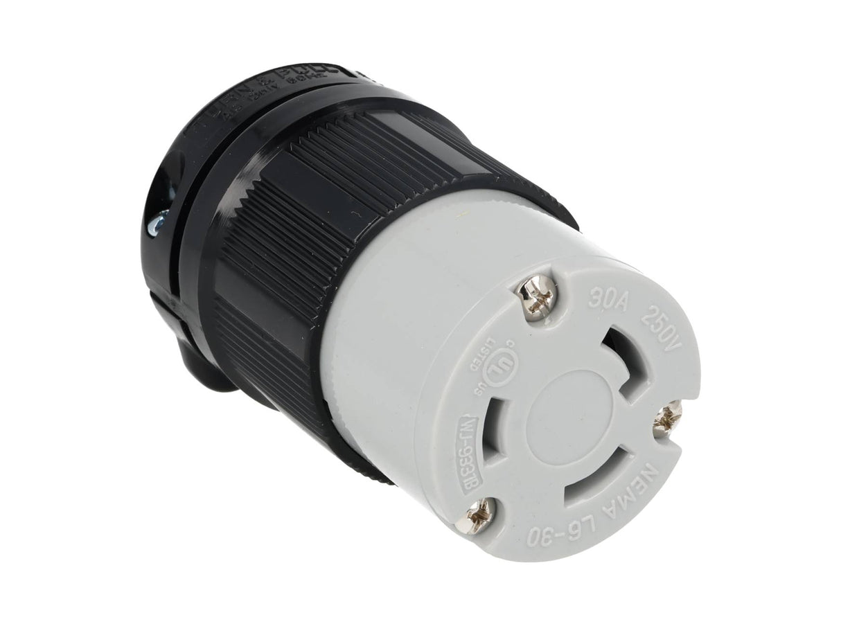 WJ-9331B — CONTACTO INDUSTRIAL CON SEGURO 30A/250VCA2 POLOS ( 1 FASE) + TIERRA, TOMA AEREA