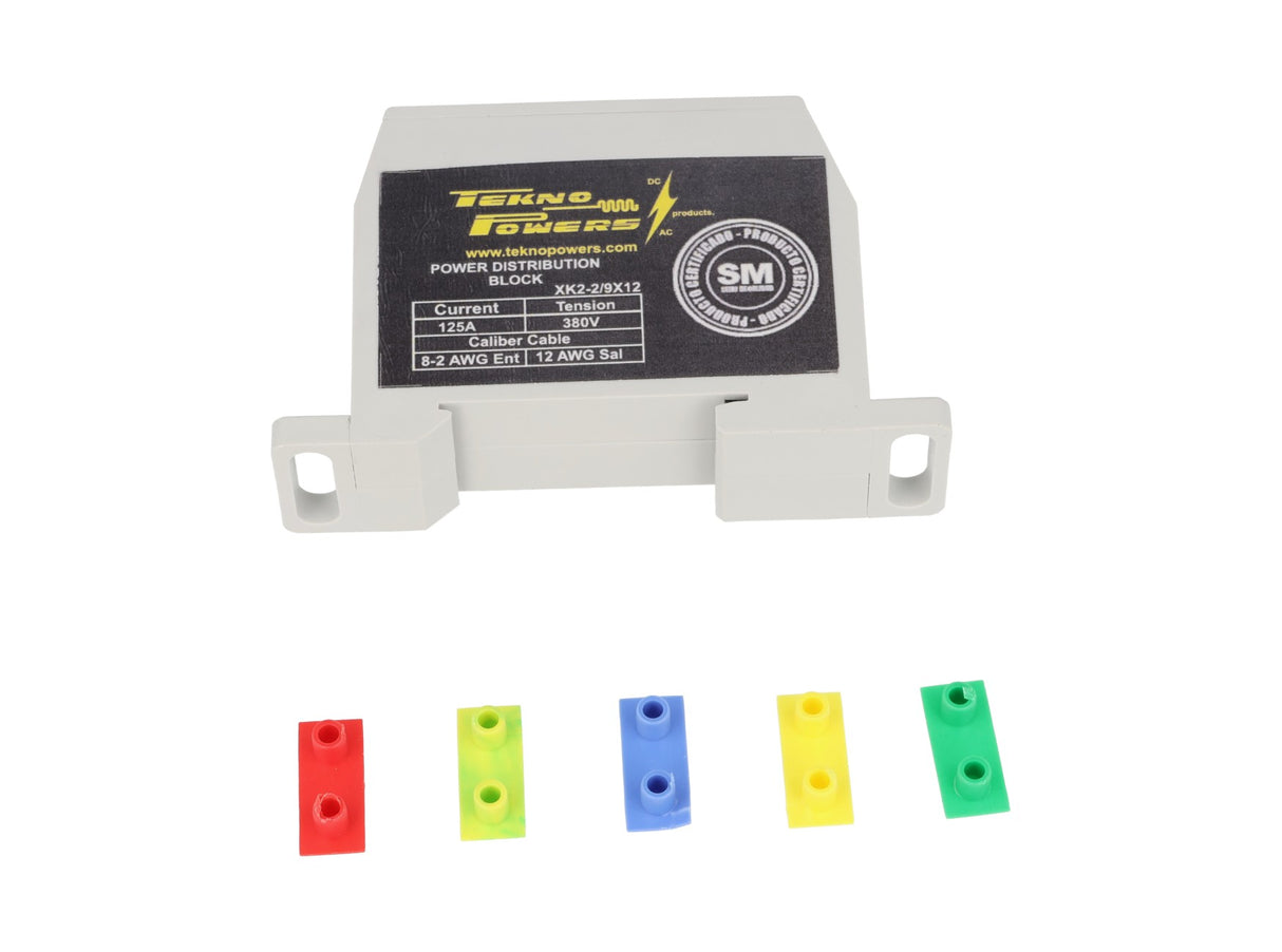 XK2-2/9X12 — BLOQUE DE DISTRIBUCION MULTIPROPîSITO 125A MAX9 CONDUCTORES, CALIBRE 12AWG
