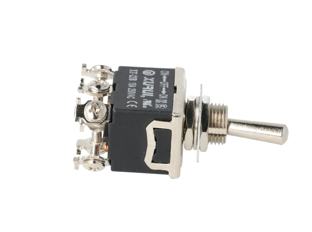 XT-23B — INTERRUPTORES DE PALANCA 6 TORNILLOS Posiciones: ON-OFF-ON Capacidad: 20/15A 125/277VAC